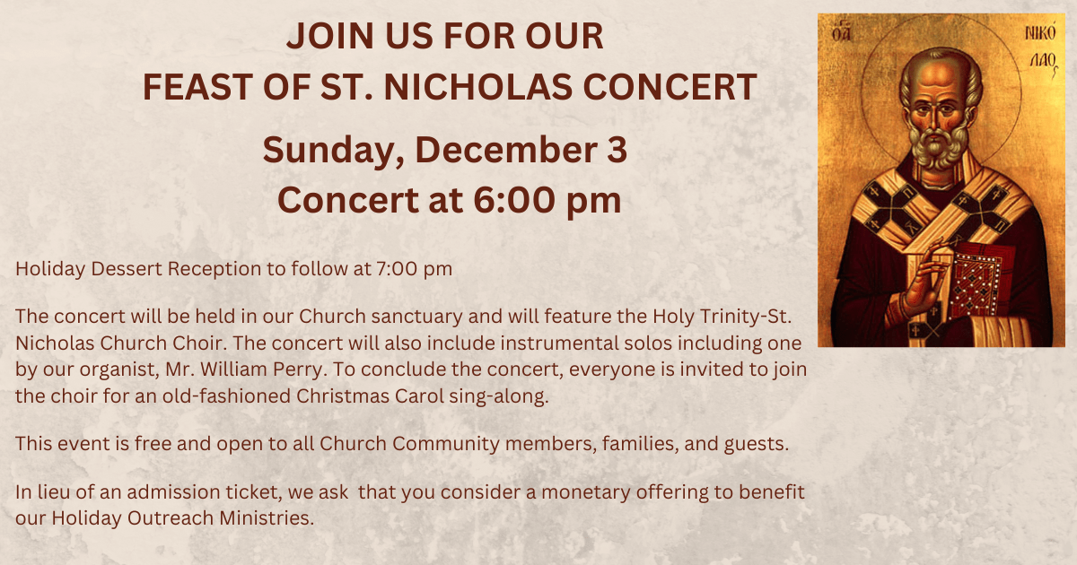 Feast of St. Nicholas Choir Concert